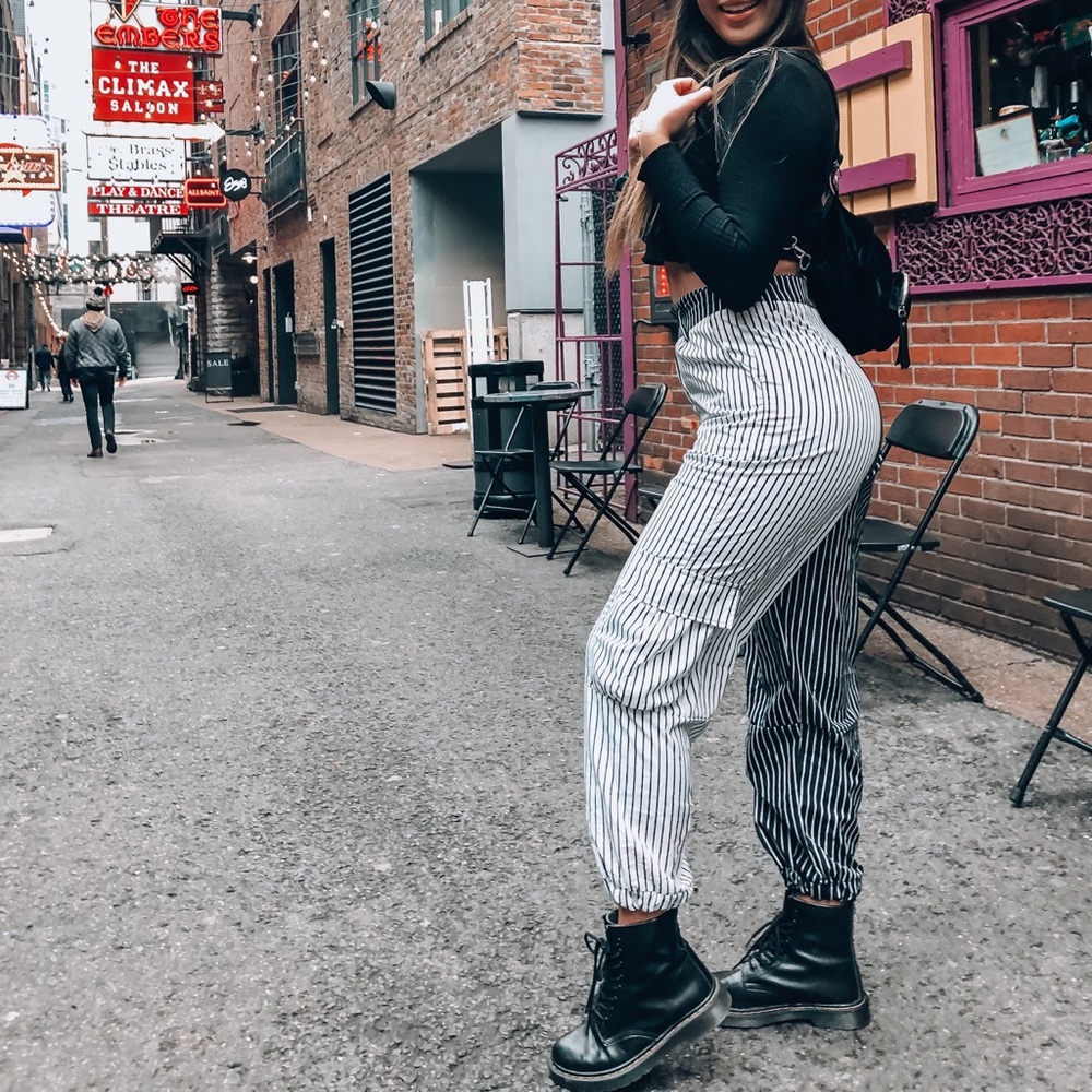 2 tone stripe joggers